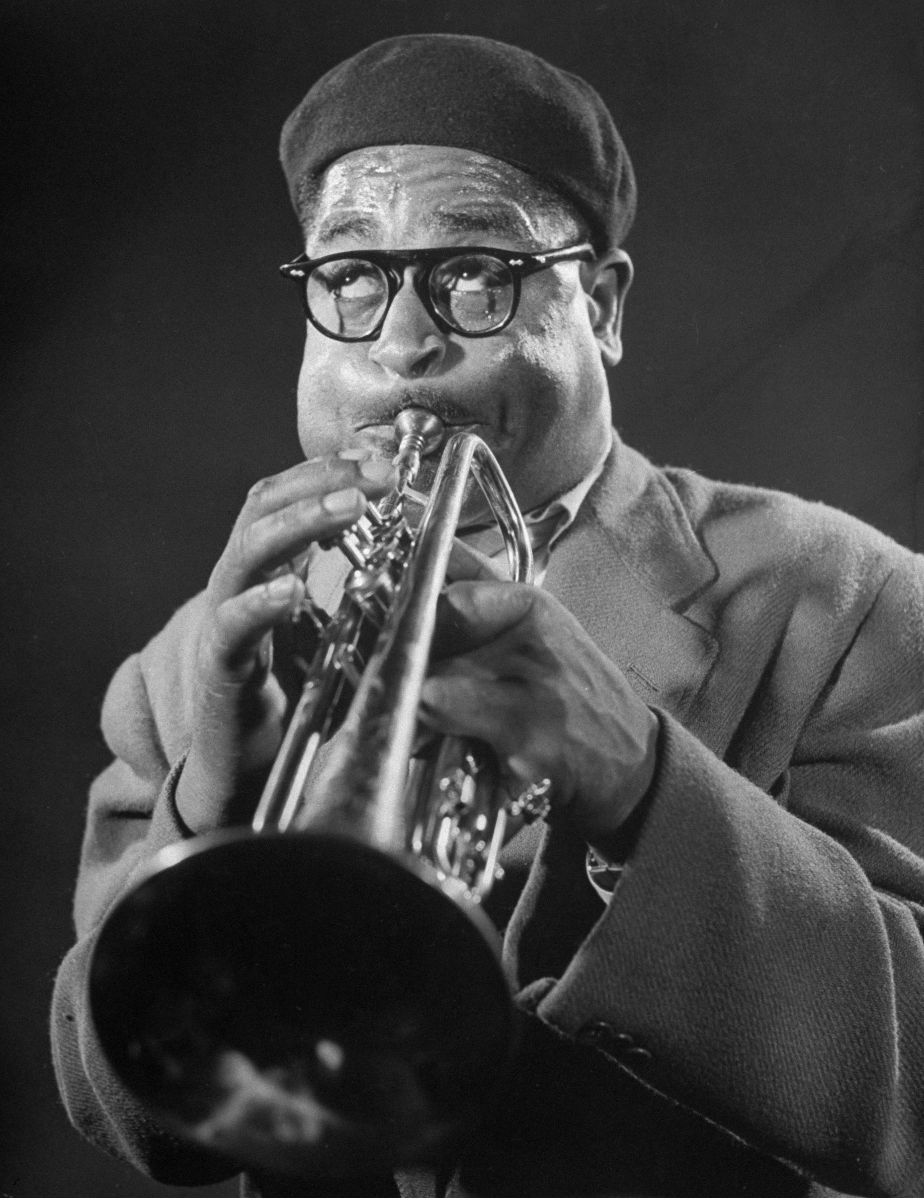 Dizzy Gillespie during a jam session, 1948.