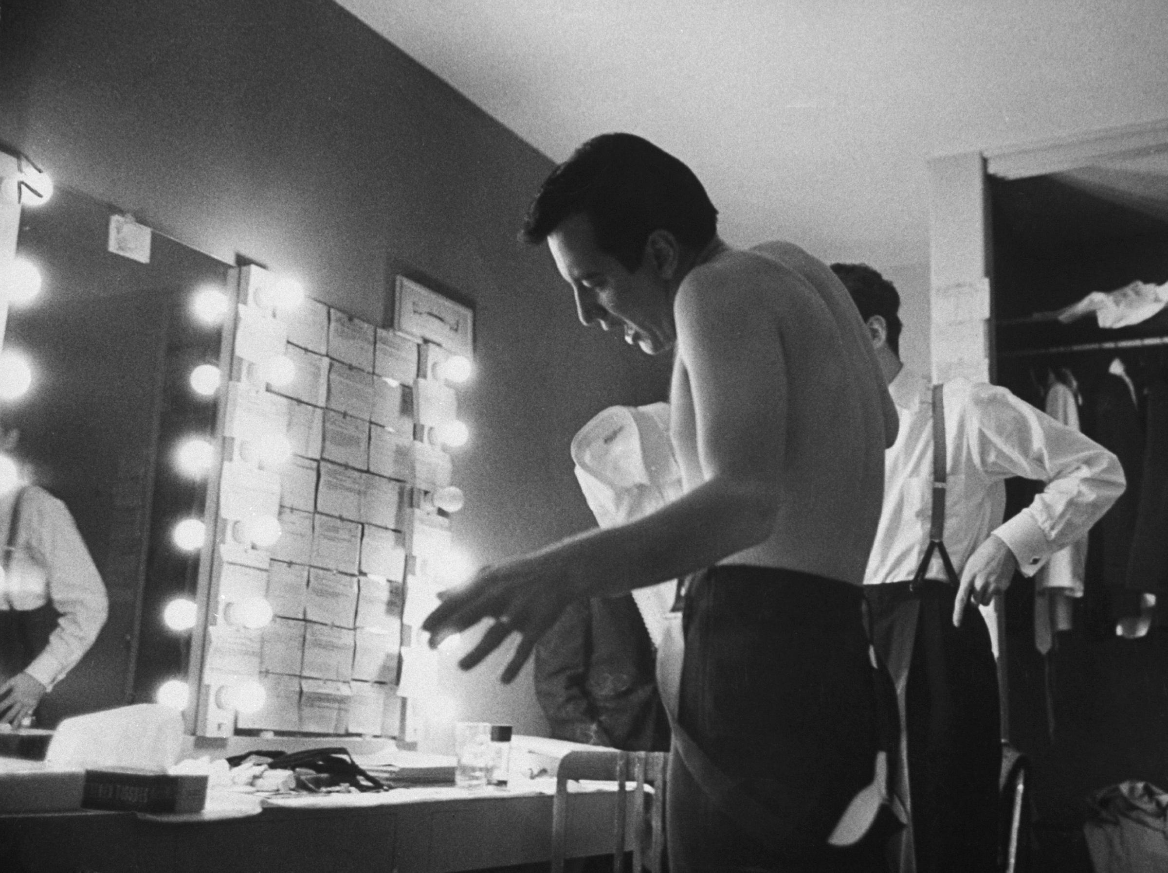 Bobby Darin in his dressing room, 1959.