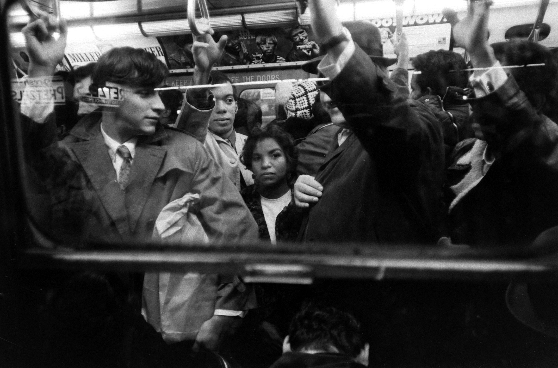 Scene on the New York subway, 1969.