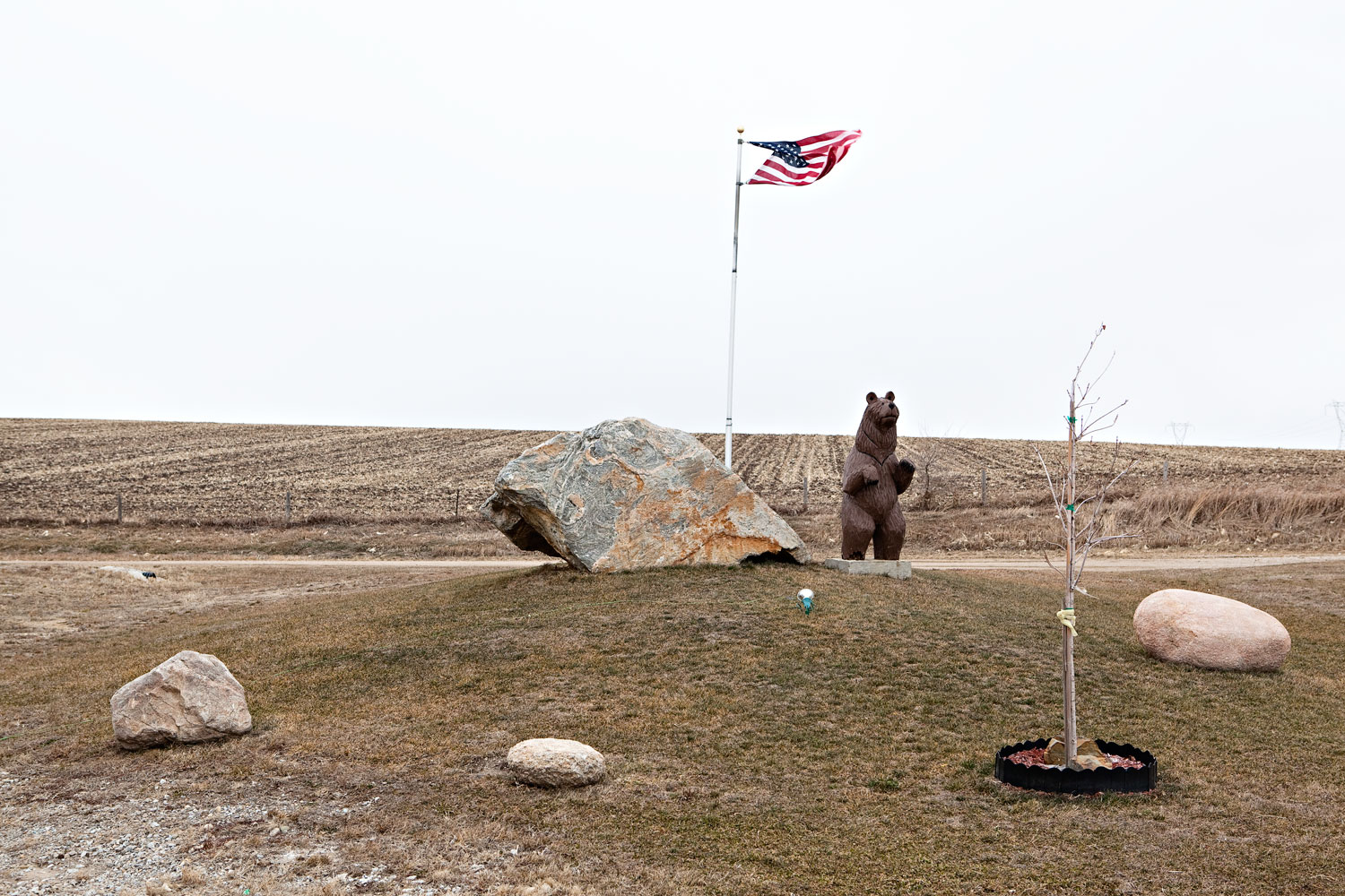 Image: A flag flies over the landscape of Walford, Iowa. Jan. 2, 2012.