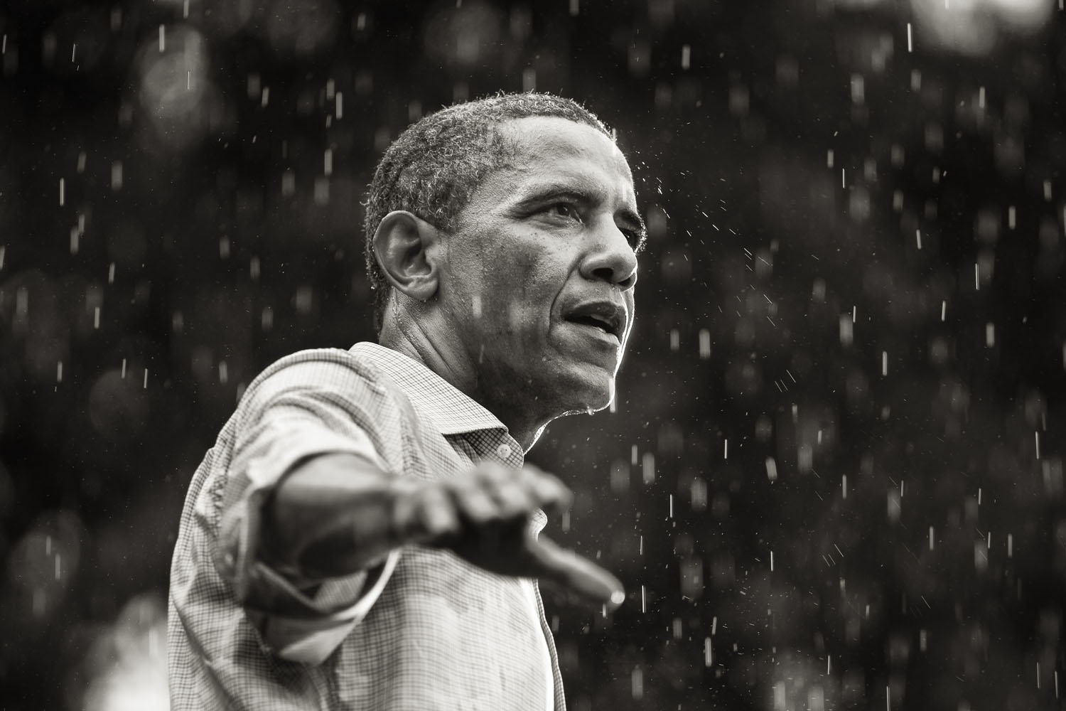 Image: President Obama speaks in the rain during a campaign rally in Glen Allen, Va. July 14, 2012.