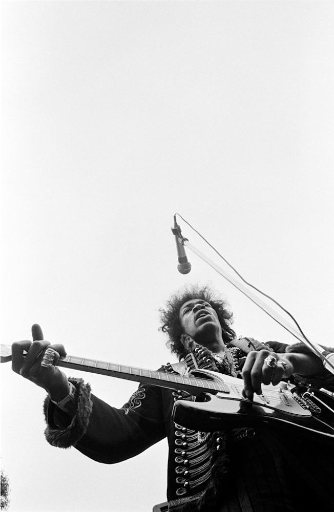 Jimi Hendrix plays the Panhandle Free Concert, San Francisco, 1967.