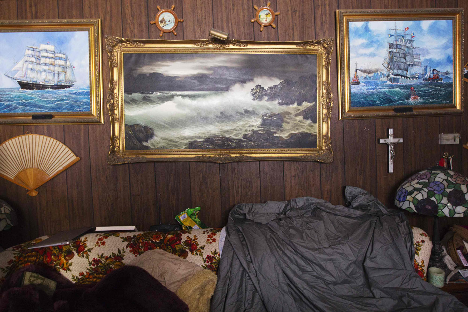 Image: Nov. 2, 2012. Paintings are seen inside a hurricane damaged home in Long Beach, N.Y. Four days after superstorm Sandy smashed into the U.S. Northeast, rescuers were still discovering the extent of the death and devastation in New York and the New Jersey shore, and anger mounted over gasoline shortages, power outages and waits for relief supplies.