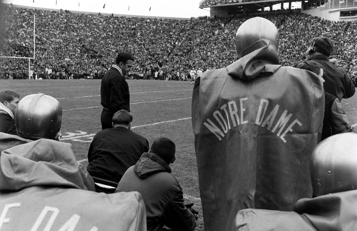 Scene on the Notre Dame sideline, Nov. 19, 1966.