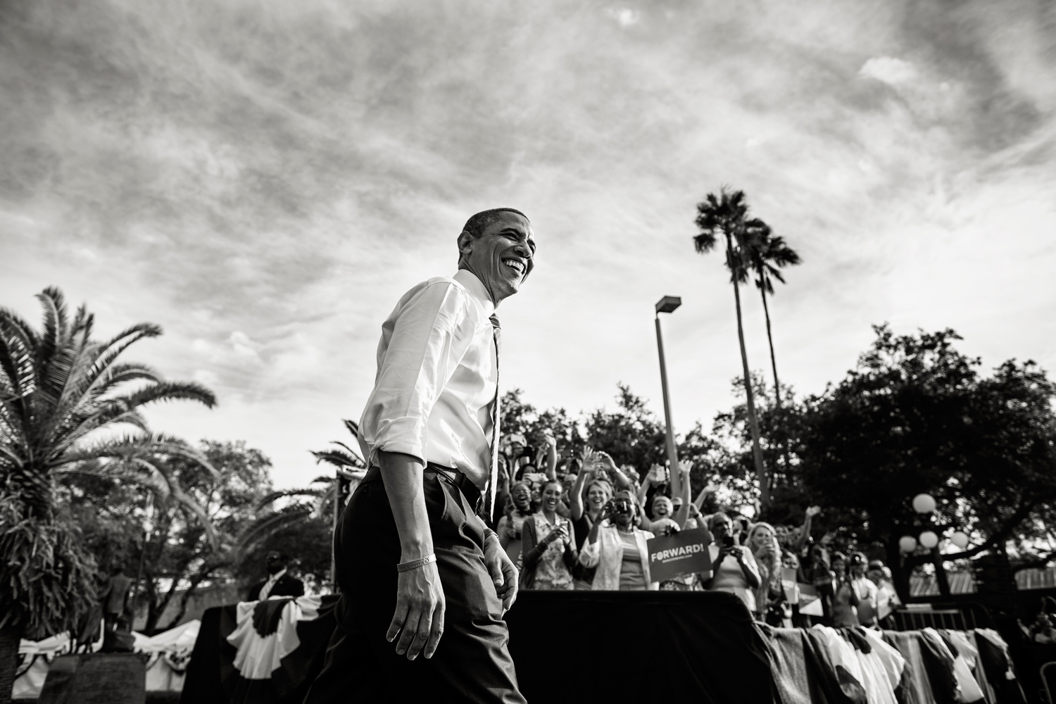 Oct. 25, 2012. President Obama attends a campaign rally in Tampa.