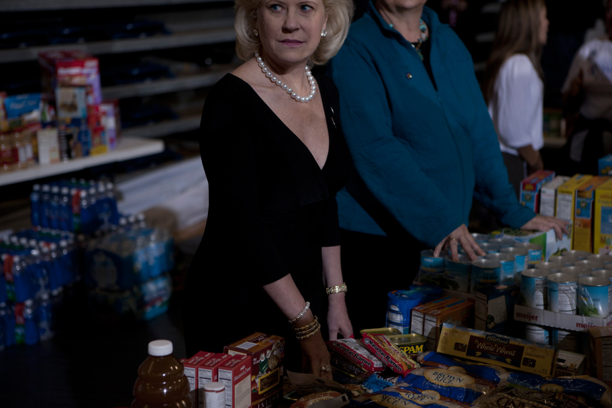 Oct. 30, 2012. Supplies donated to the Red Cross at a campaign stop in Kettering, Ohio.