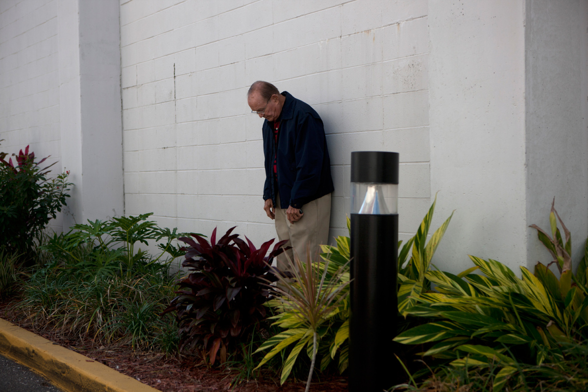 Oct. 31, 2012. An onlooker at a Romney campaign stop in Tampa.
