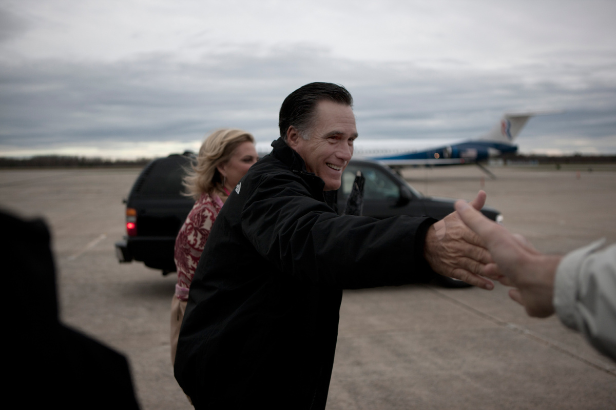 Nov. 3, 2012. Romney campaigning in Portsmouth, N.H.