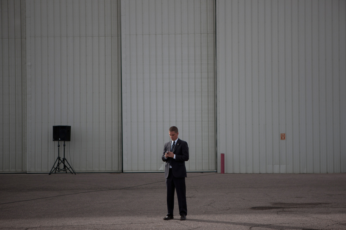 Nov. 3, 2012. Secret Service at a Romney campaign in Colorado Springs, Colo.