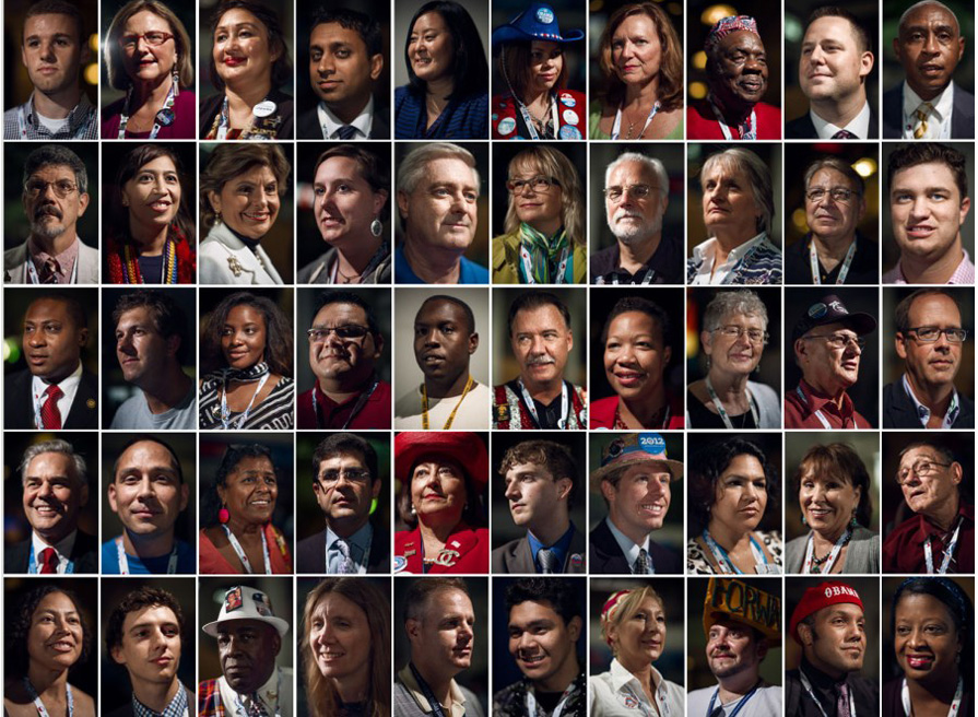 Image: A delegate from each state, Democratic National Convention in Charlotte, N.C. Sept. 4, 2012.