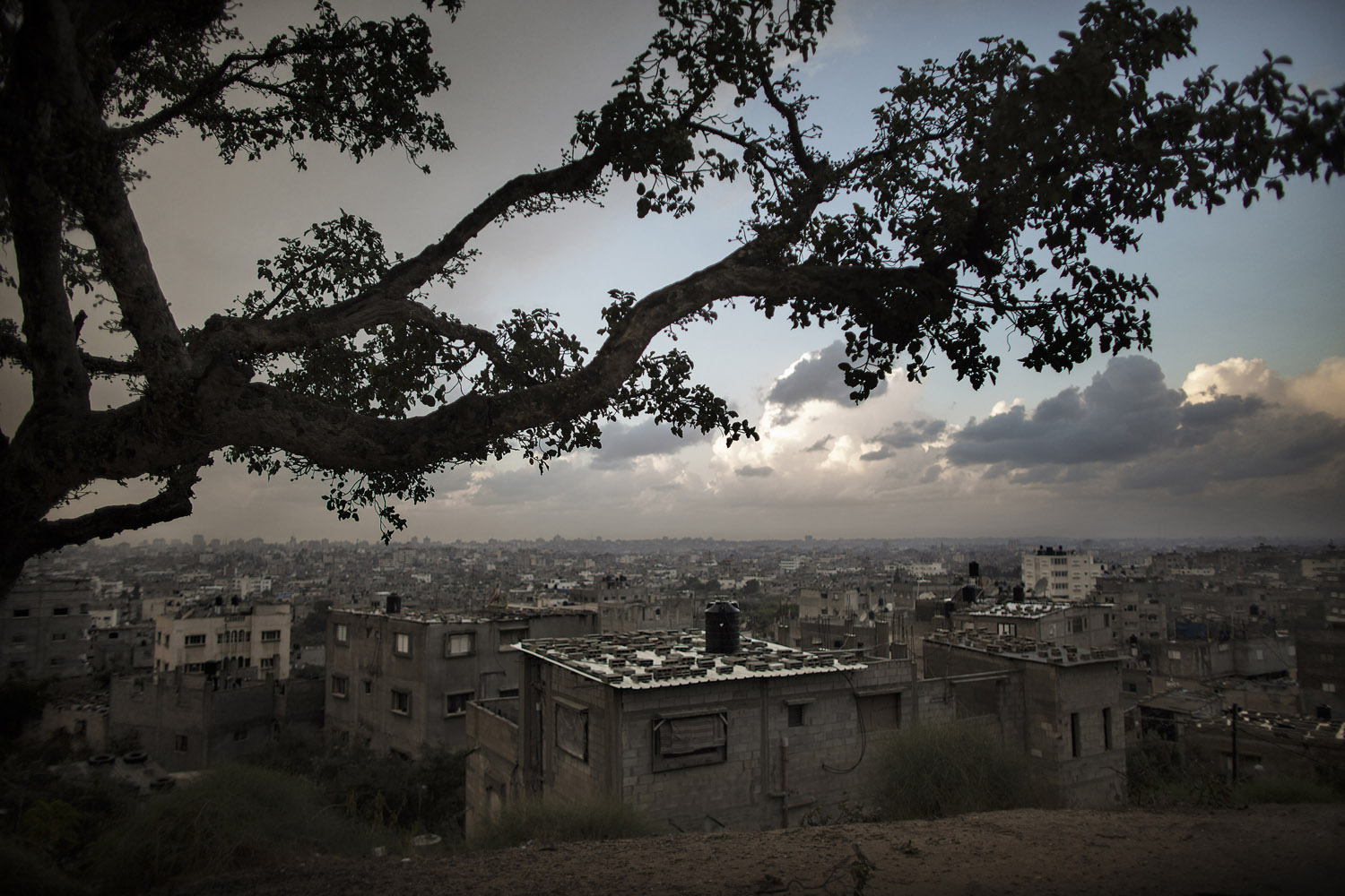 Nov. 11, 2012. Gaza City as seen from al-Shejaya neighborhood, where four Gazans were killed by Israeli fire the day before.