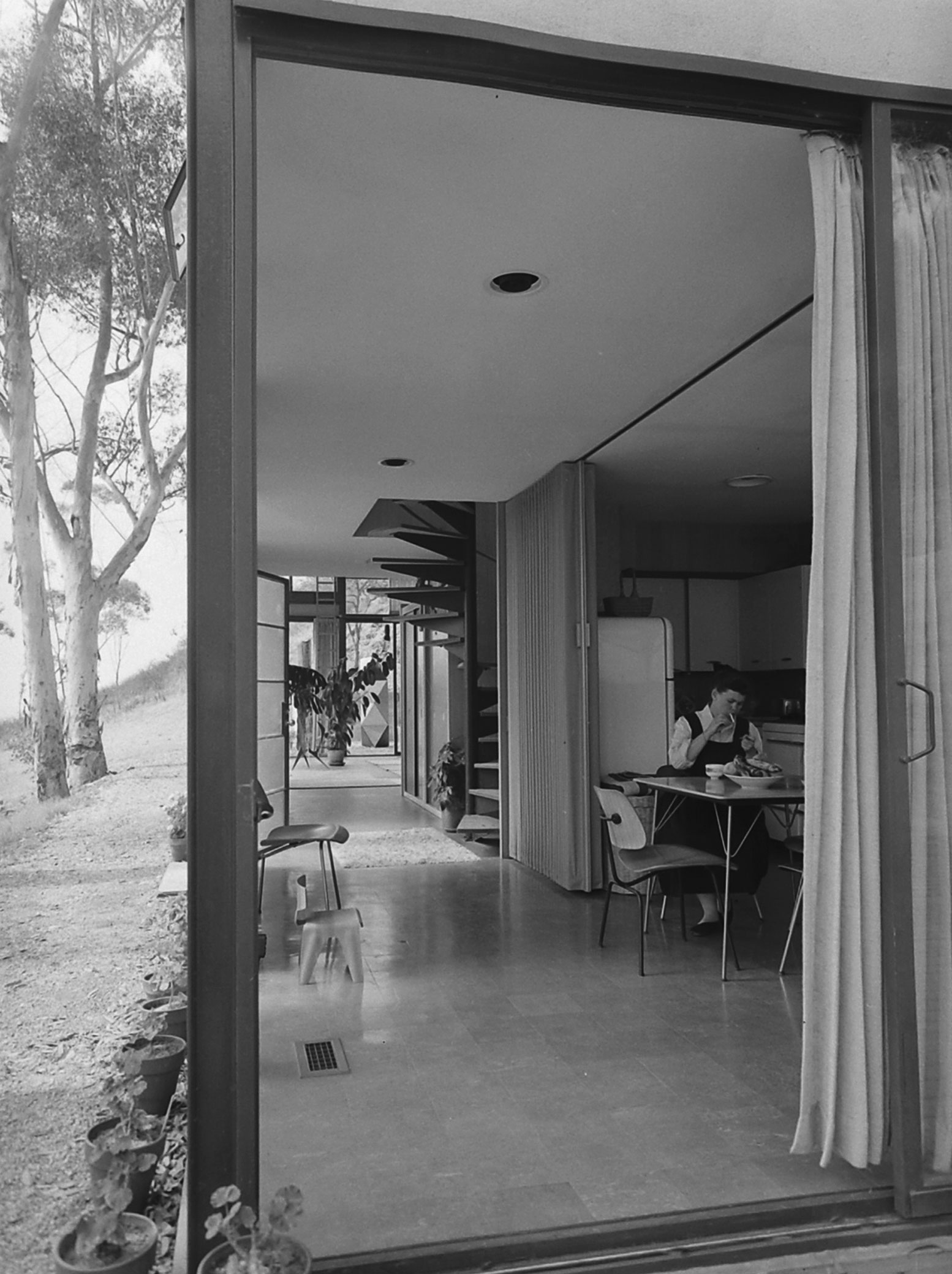 Ray Eames at home in California, 1950.