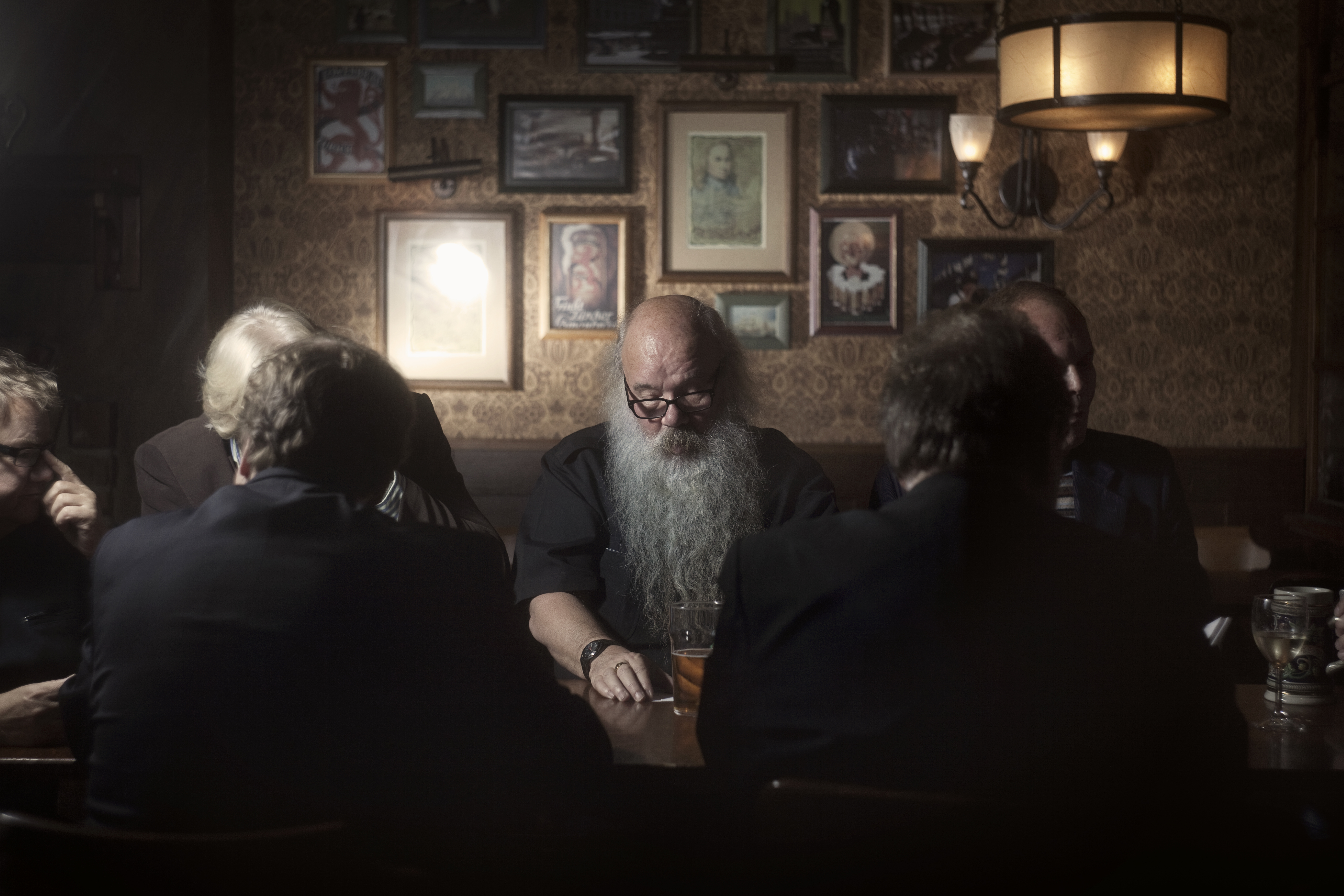 Pakkanen sits with friends in a Helsinki bar in 2011.