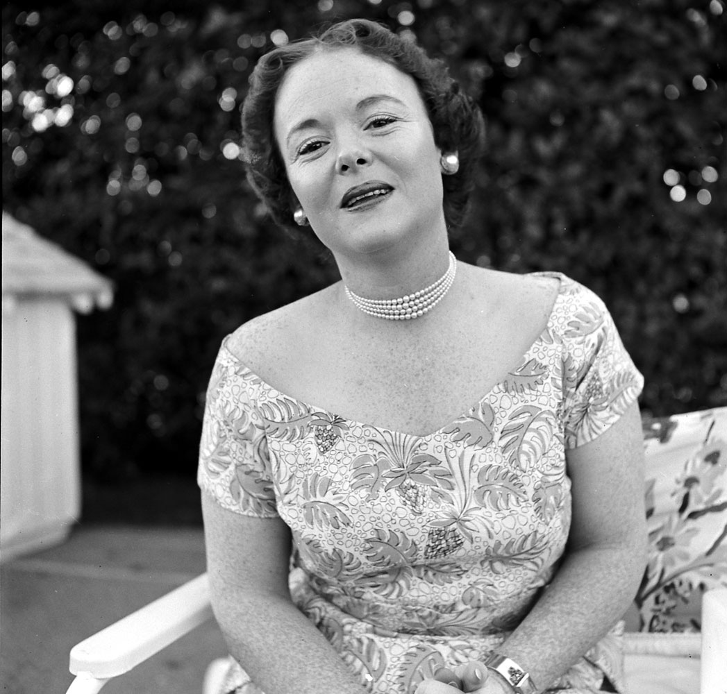Mickey Cohen's wife, LaVonne, at home in Los Angeles, 1949.