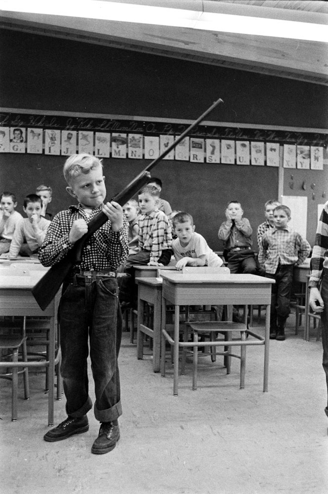 Gun safety instruction, Indiana, 1956.