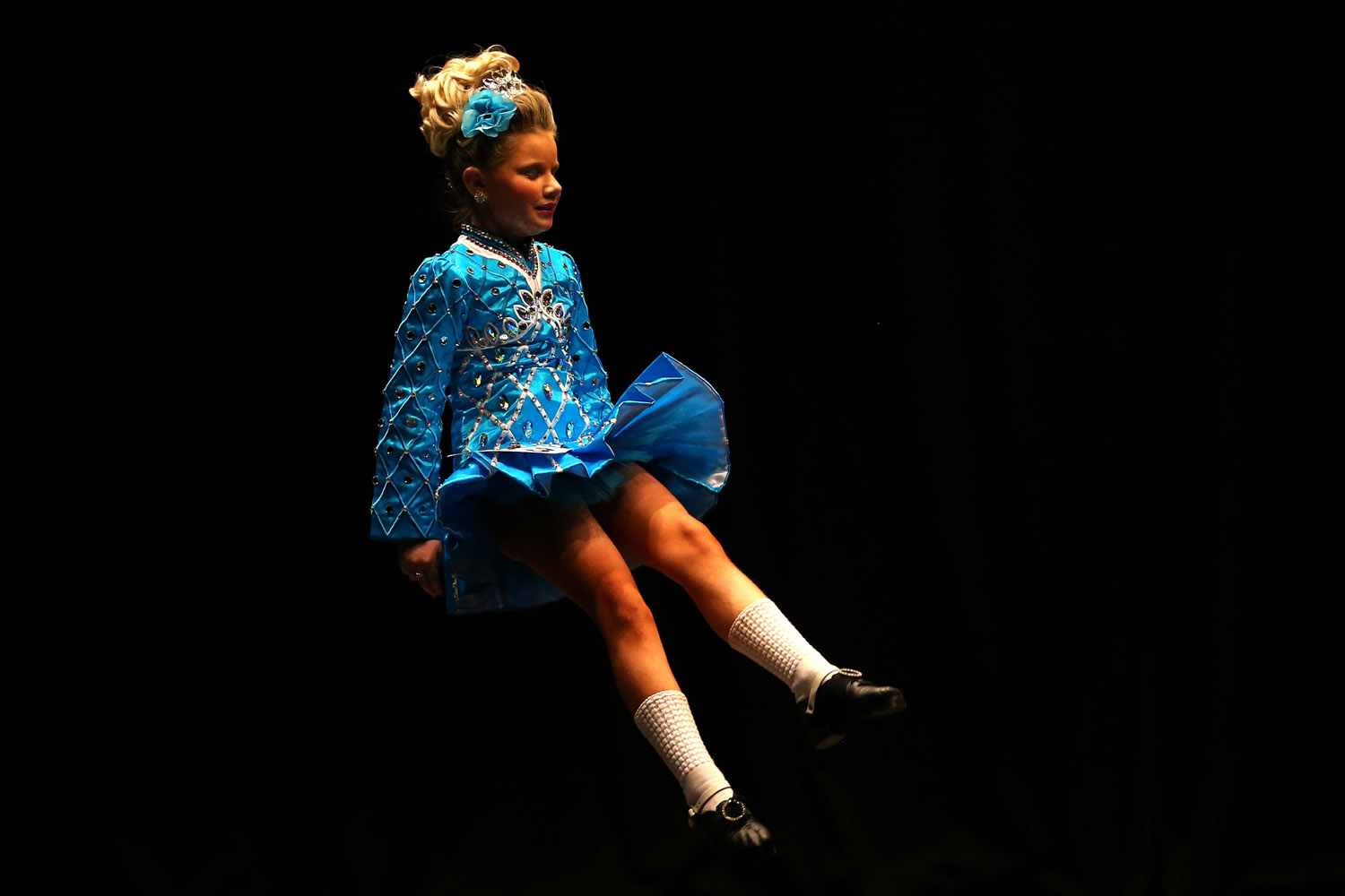 Feb. 22, 2013. Jessica Bushell from the Geraghty dance club in Ireland performs in the All Scotland Championships in Irish Dancing, being held at the Royal Concert Hall in Glasgow, Ireland.