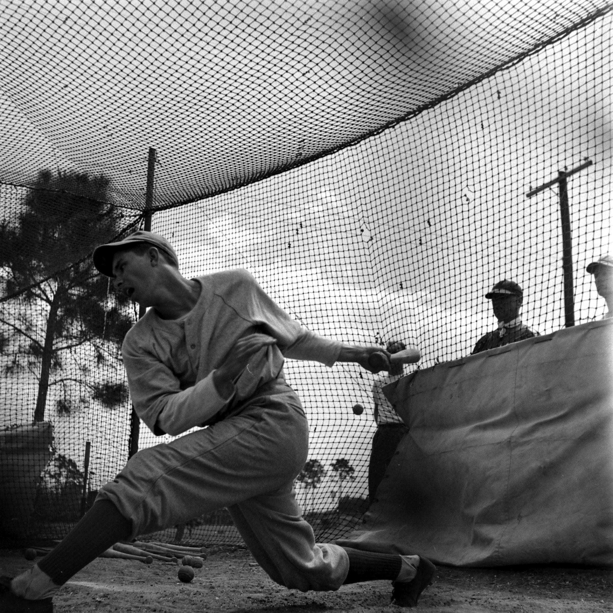 Batting practice during spring training, Vero Beach, Fla., 1948.