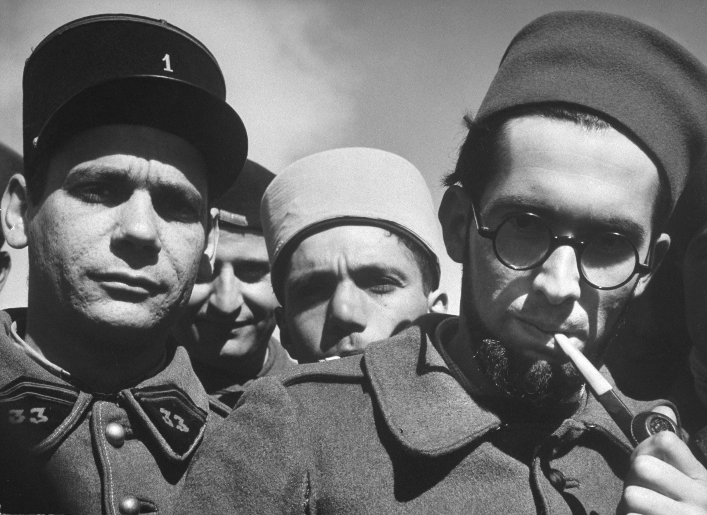 French Foreign Legion soldiers at their outpost at Homs, Syria, 1940.