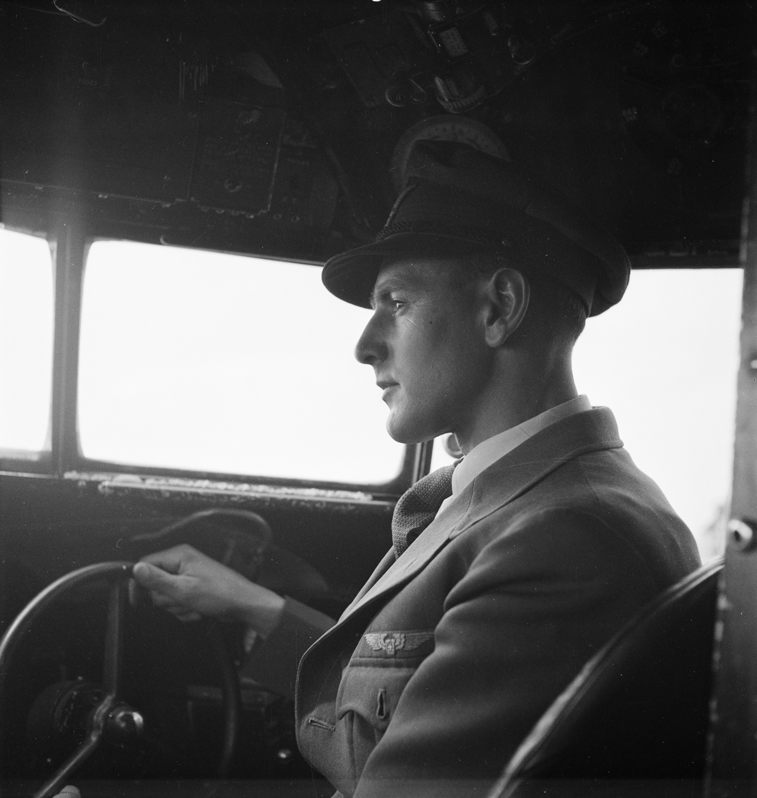 Airline pilot Hans Kuhn, 1940s.
