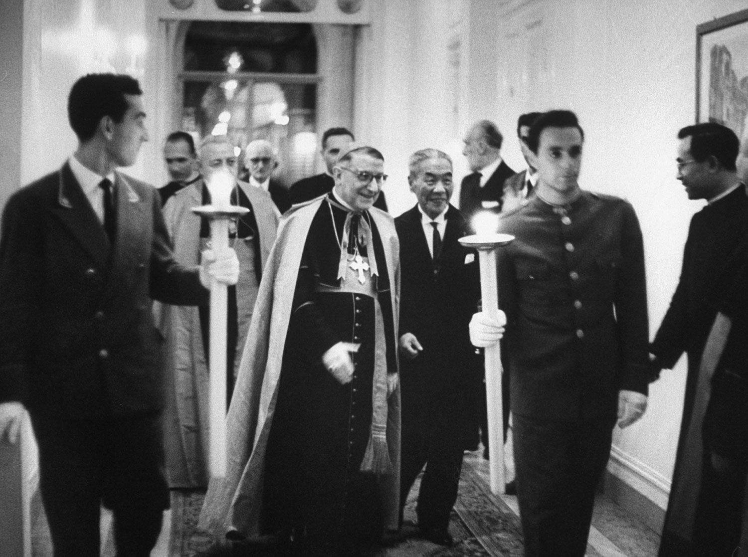 Prelates attend a party at the Chinese Embassy in Vatican City on the eve of Vatican II, 1962.