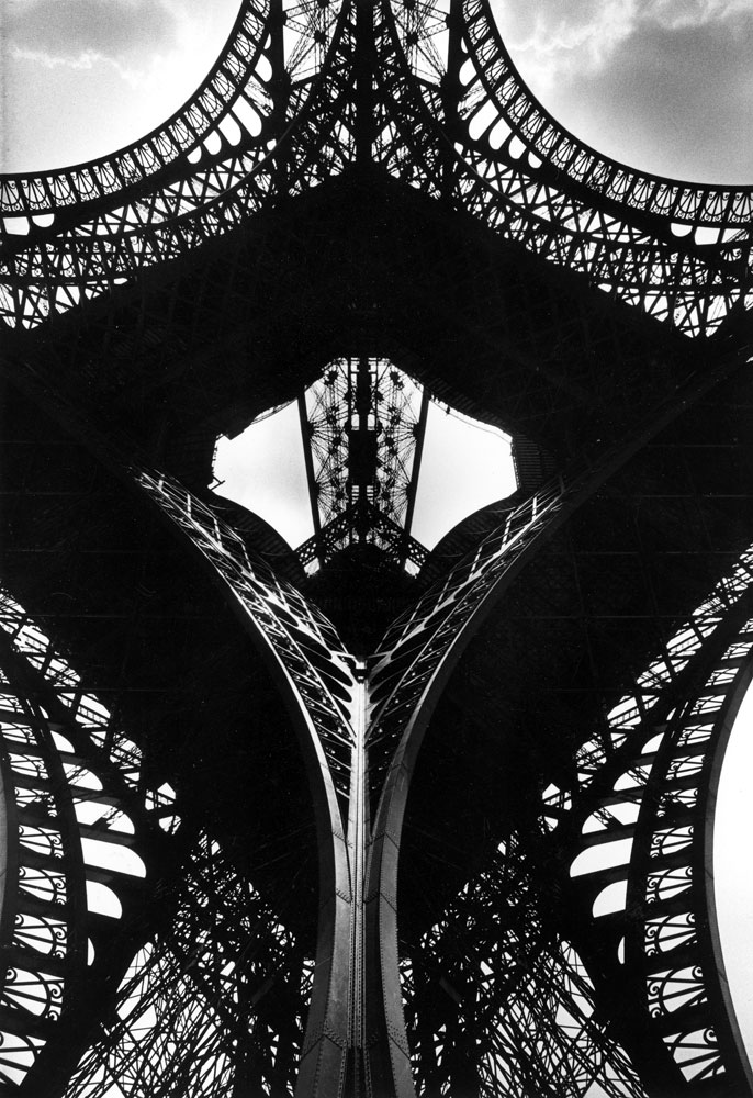 Low angle of the Eiffel Tower, 1963.