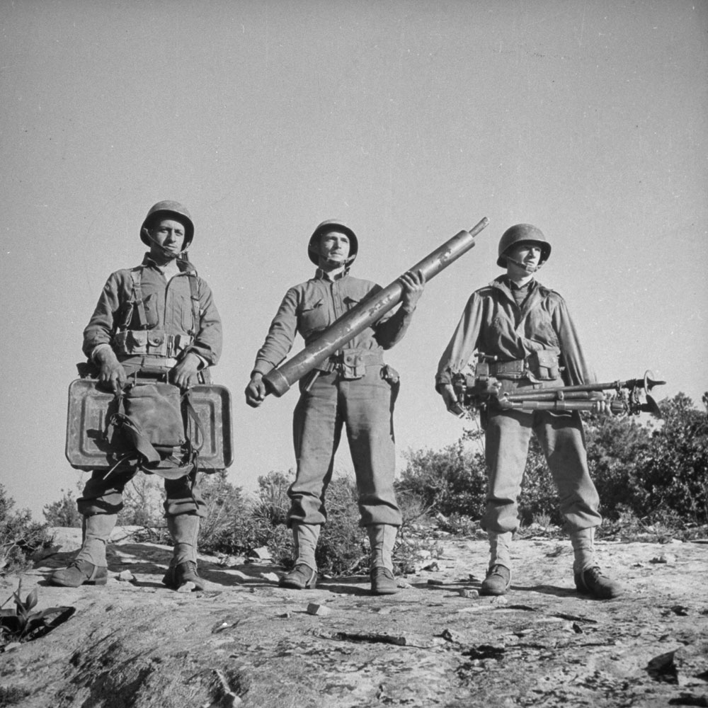 American soldiers in North Africa during the Allied Tunisia Campaign, 1943.