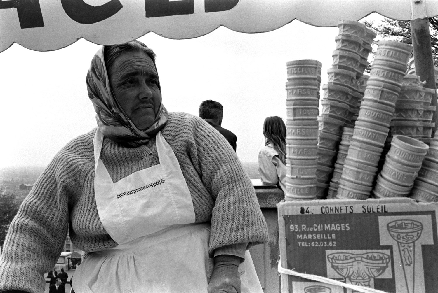 Parisian vendor, 1963.