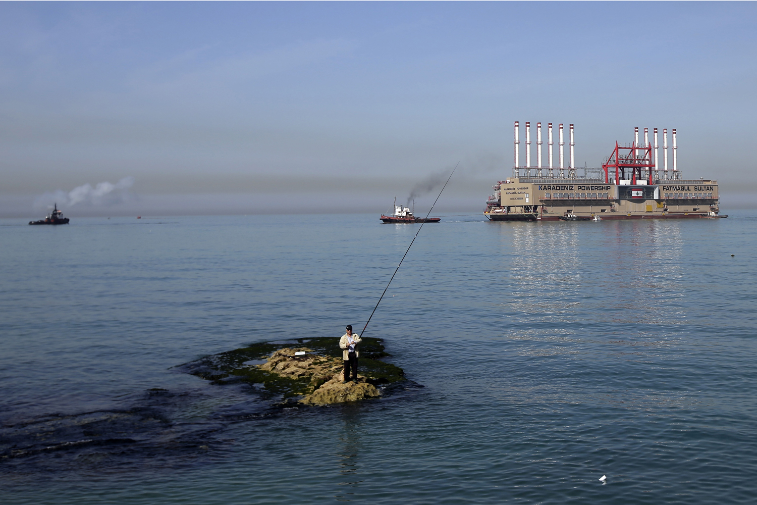 Feb. 26, 2013. Karadeniz Powership Fatmagul Sultan docks at the newly set wave breaker in front of Lebanon's main electricity plant of Zouk. A member of Karadeniz Holding's powership fleet, Fatmagul Sultan, arrived in Beirut to supply Lebanon with electricity.