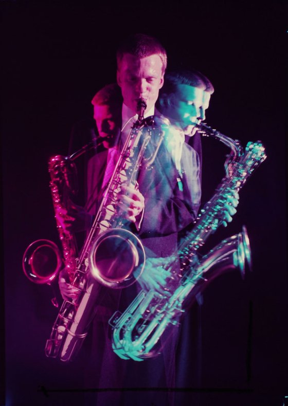 The most severe sounds in modern jazz were first heard on West Coast from Gerry Mulligan's baritone saxophone. At his best he plays like three players in one, seeming in his free-for-all manner to be playing complex triple counterpoint against himself.