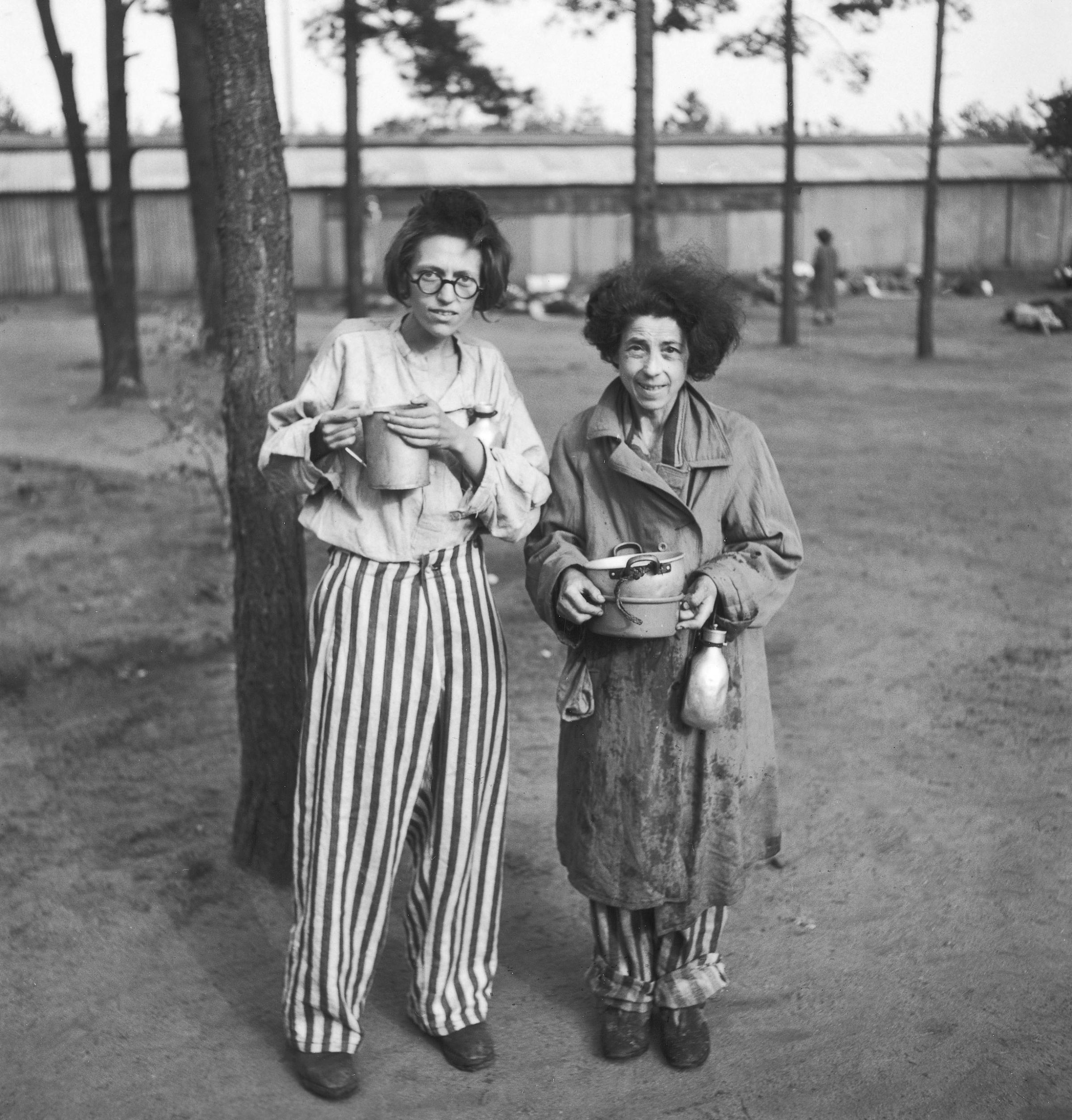 Female prisoners in the newly liberated Bergen-Belsen concentration camp, 1945.