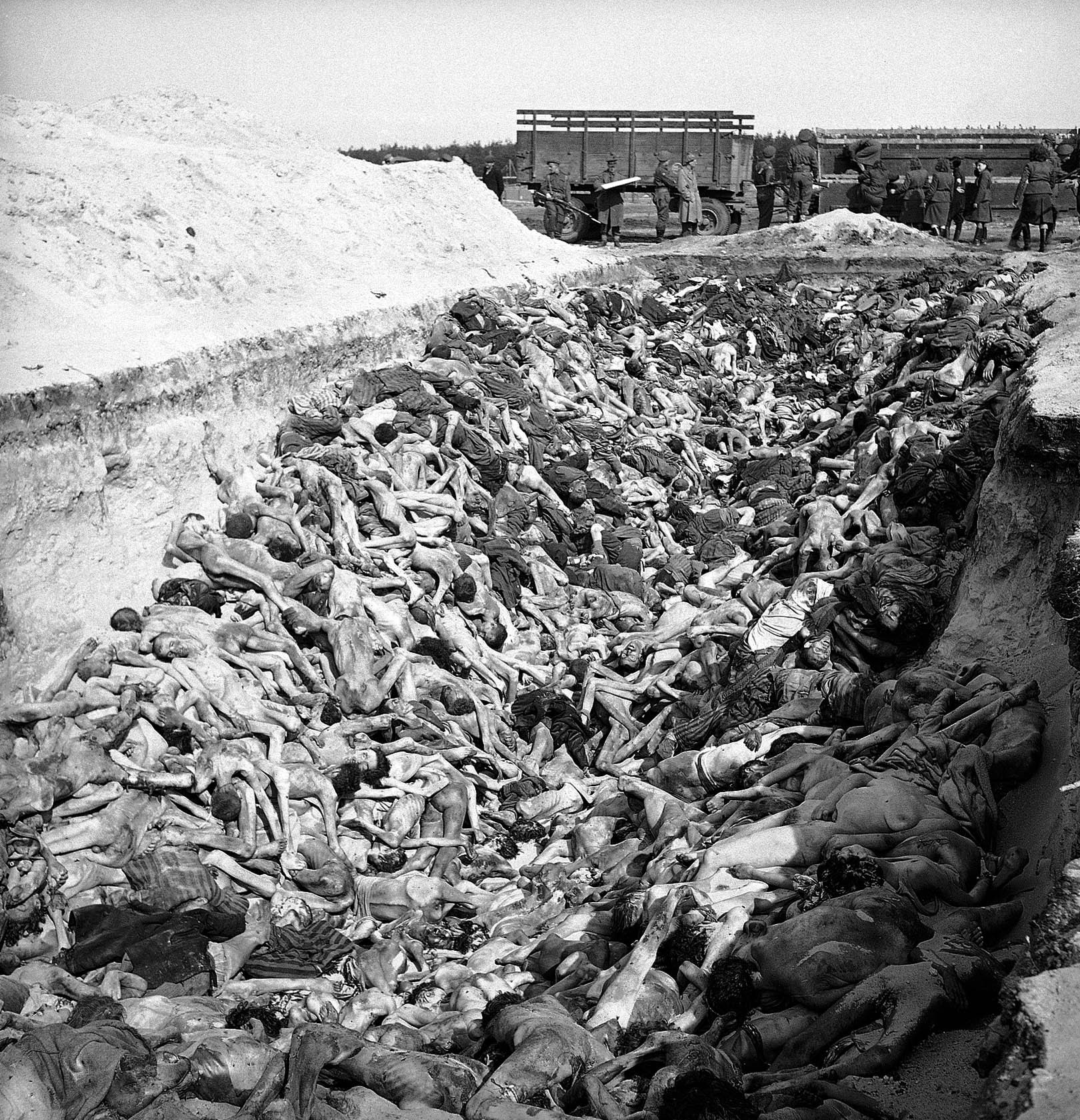 Mass grave at Bergen-Belsen, April 1945.
