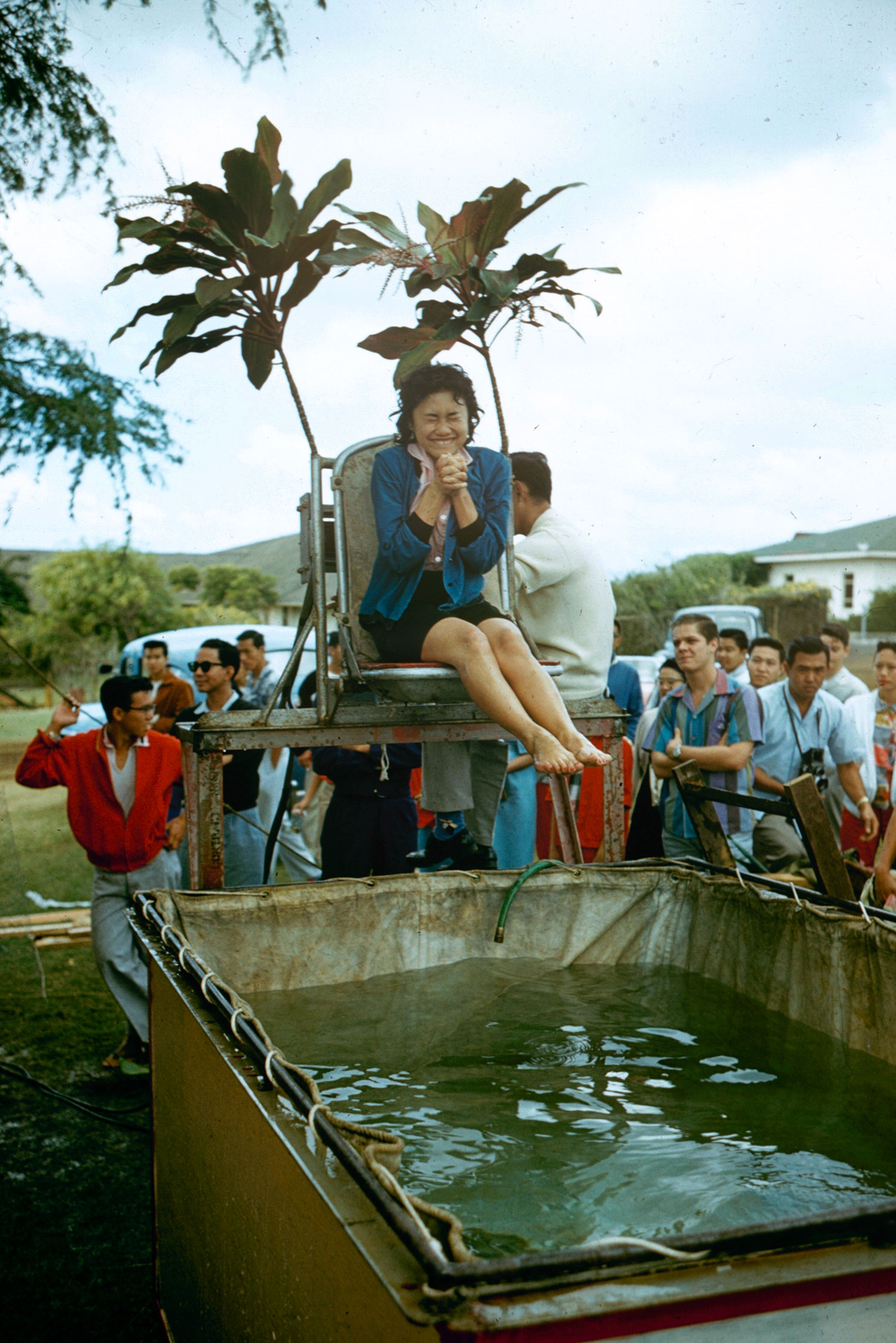 Dunking pool at a Hawaii fair, 1959.