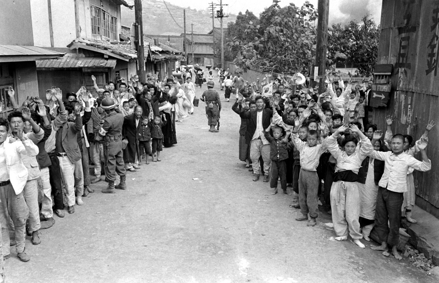 Scene during a communist uprising, South Korea, 1948.