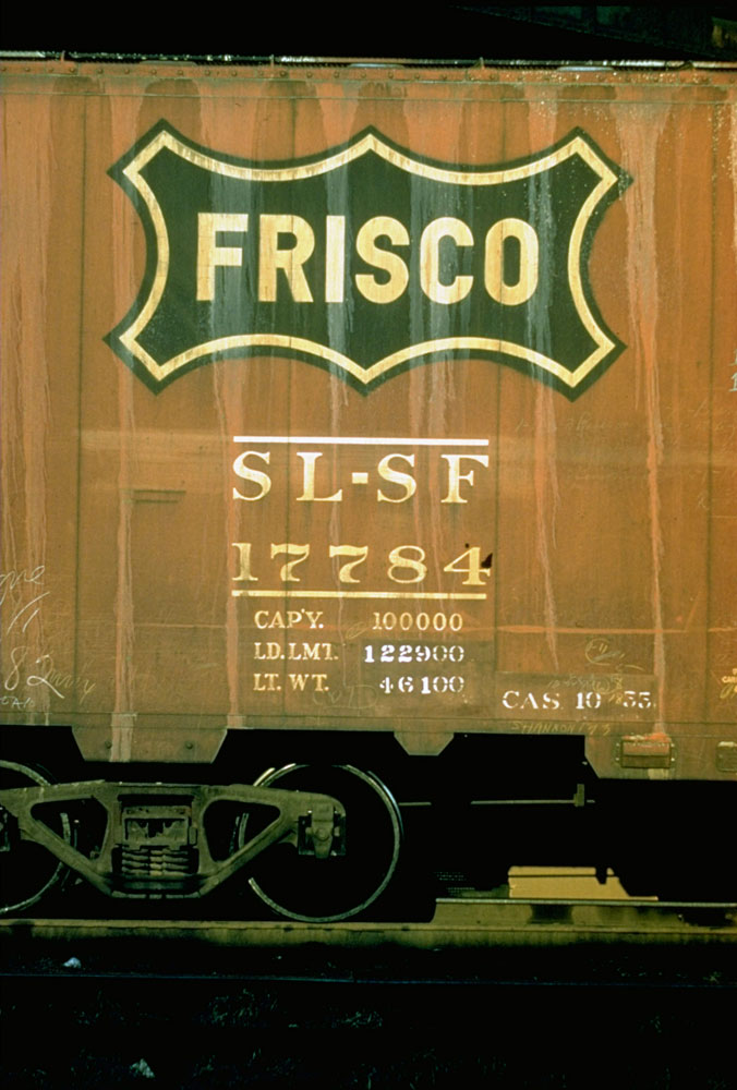 Walker Evans portrait of a railroad freight car, 1957.