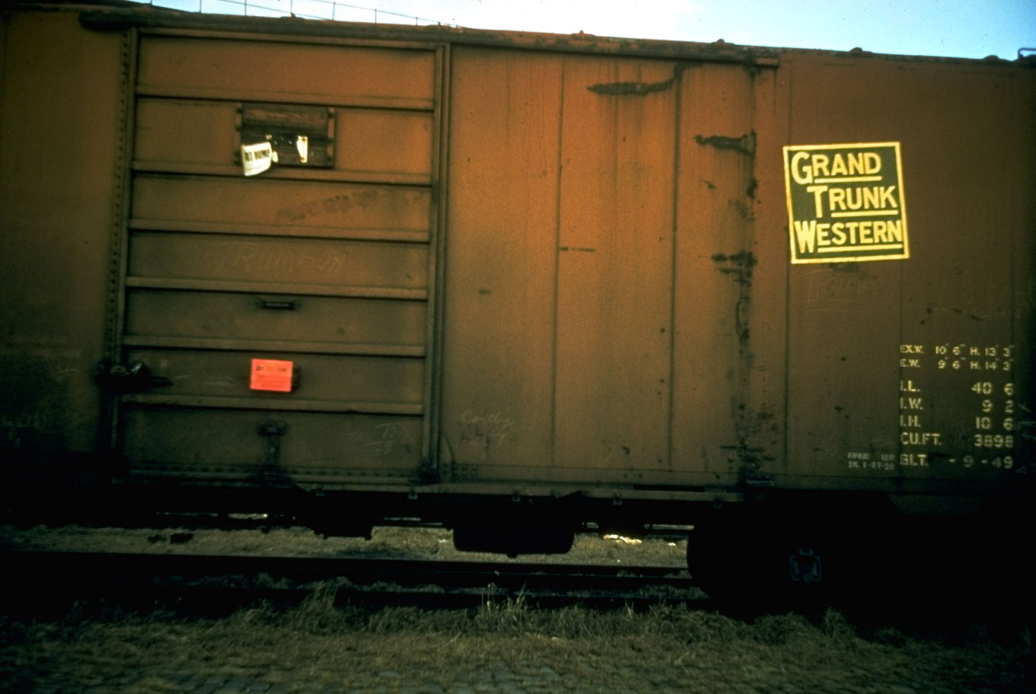 Walker Evans portrait of a railroad freight car, 1957.