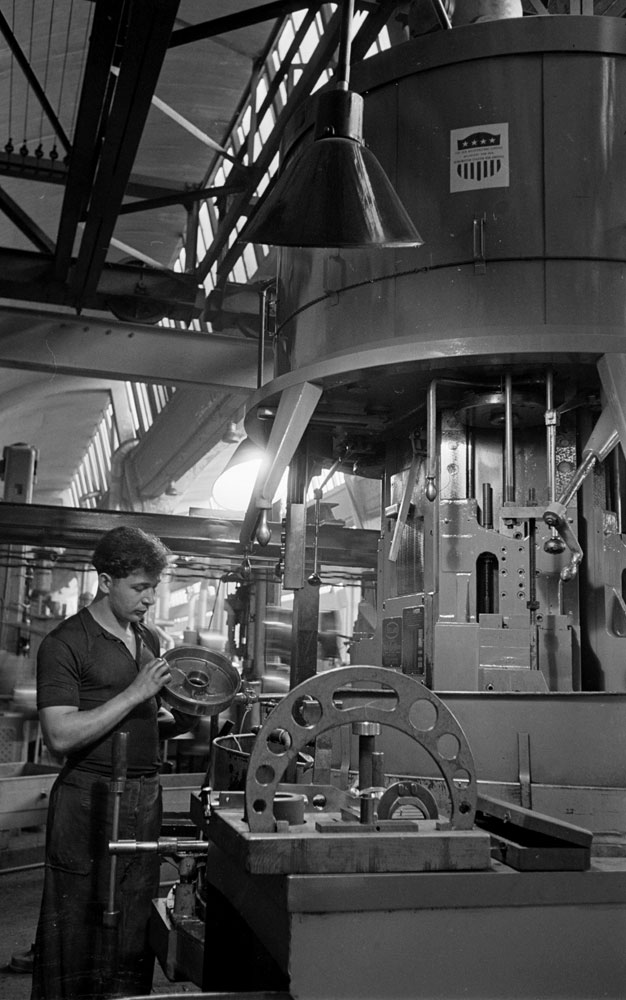 Scene at Volkswagen's main plant, Wolfsburg, Germany, July 1951.