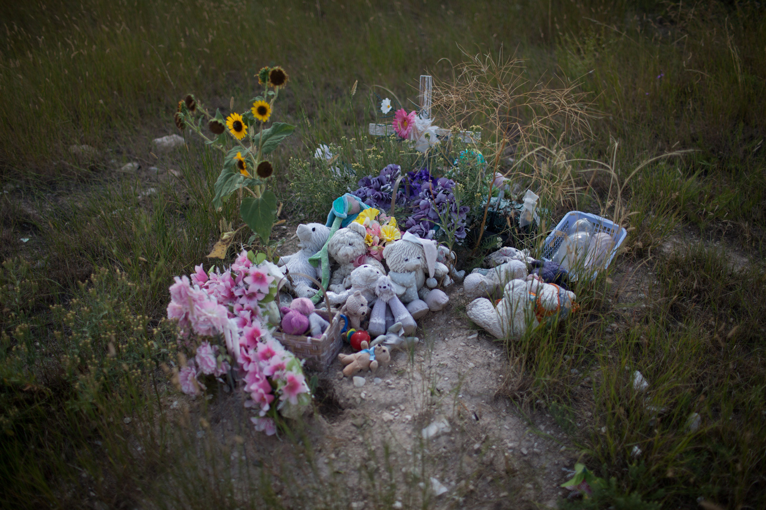 A child's grave in Pine Ridge, SD.