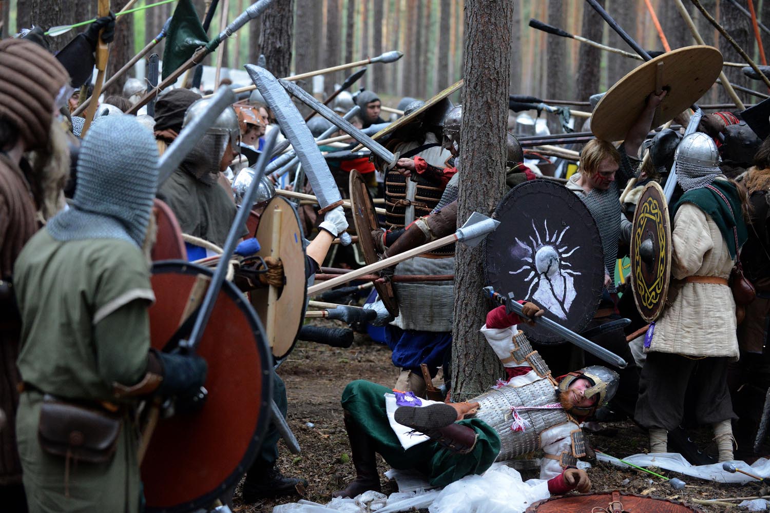 May 25, 2013. Fans dressed as characters from the Tolkien classic The Hobbit, take part in the reenactment of a battle in a forest near the village of Doksy, northern Czech Republic. Read the photographer's full backstory on the image here.