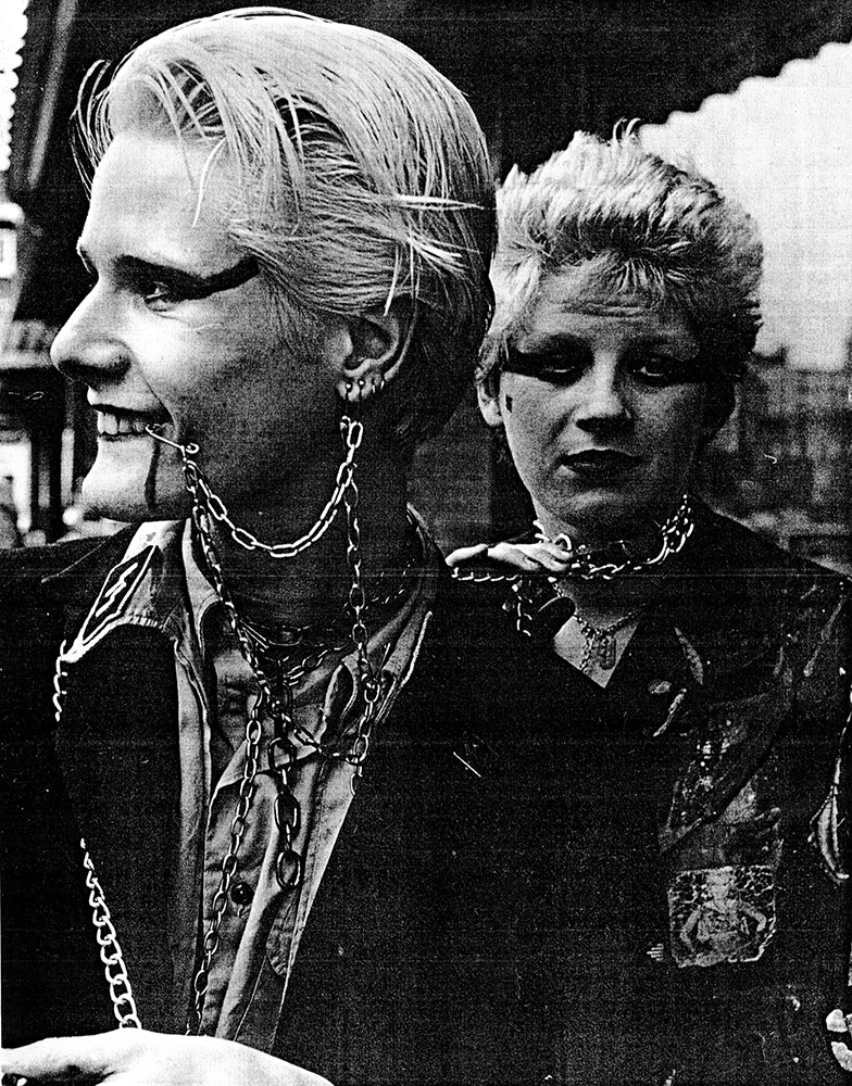Israeli photographer Alex Levac documented the punk scene in London in the 70s.  I plunged into a completely different culture and Punk was its most bizarre phenomenon,  he says.  I was shocked when I first saw those teenagers roaming the streets of London, girls with only sexy lingerie to their bodies and boys wearing Nazi uniforms. Those who sported these clothes now did not do it because they read Mein Kampf. They did it as all teenagers do—to revolt against their parents  who were born in the forties during the war with Germany.  London, 1977.