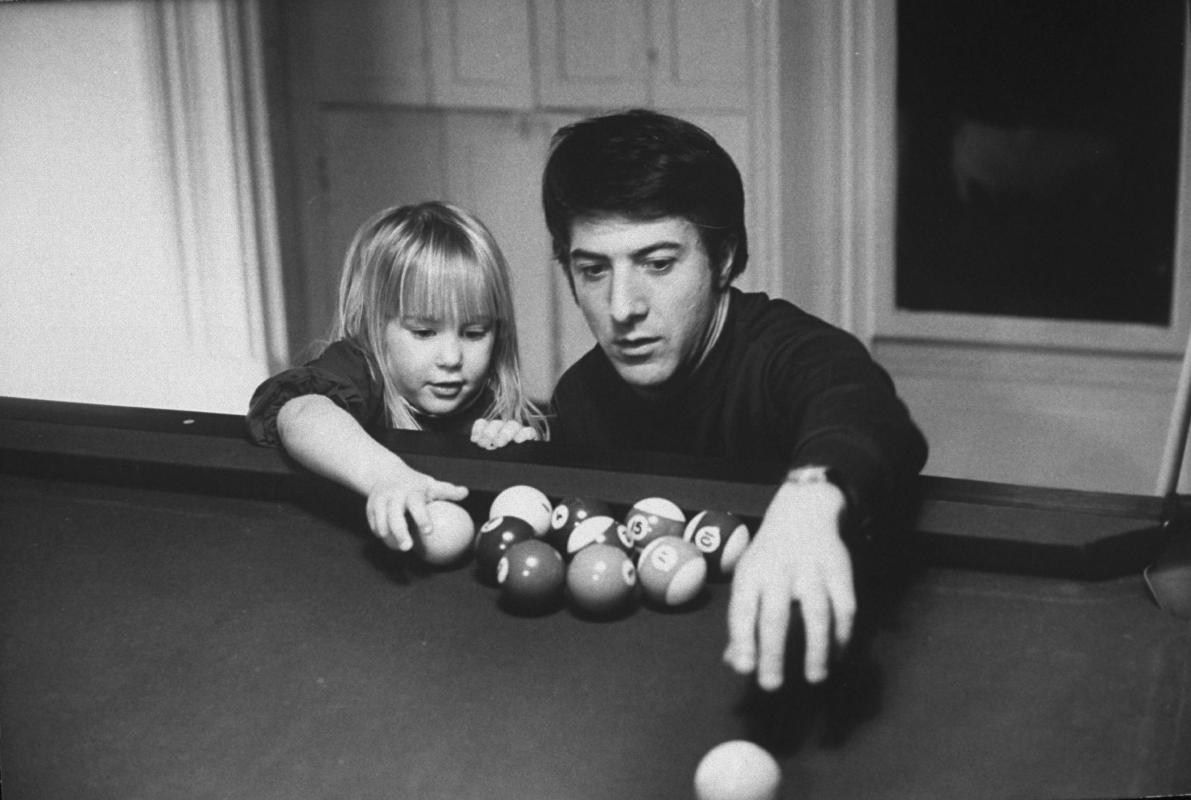 Dustin Hoffman with his daughter Karina, 1969.
