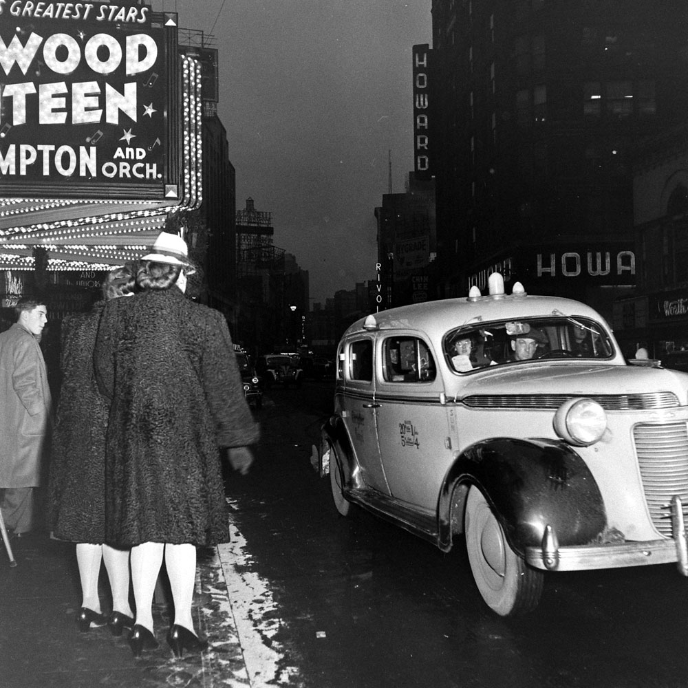 Scene in New York City, 1944.