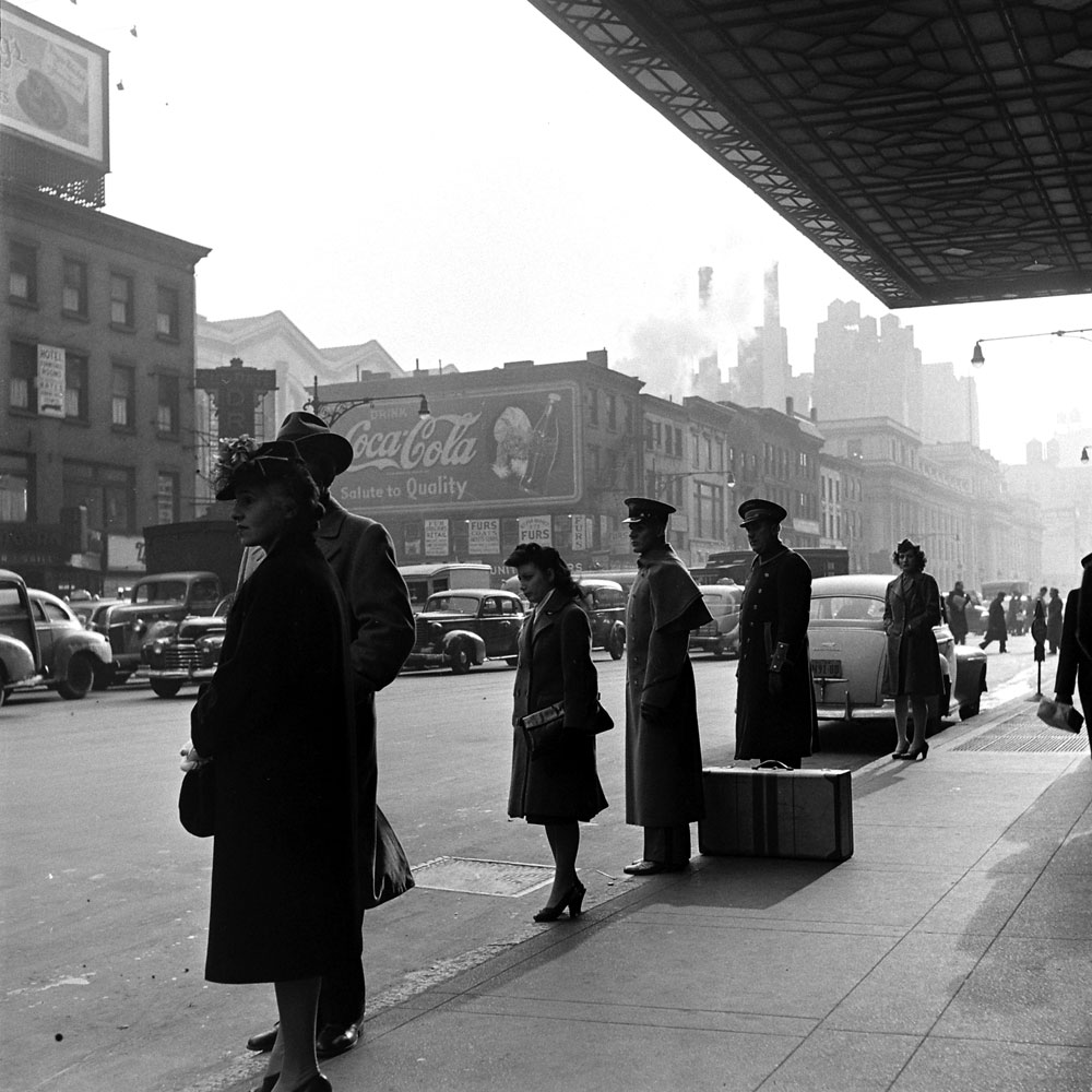 Scene in New York City, 1944.
