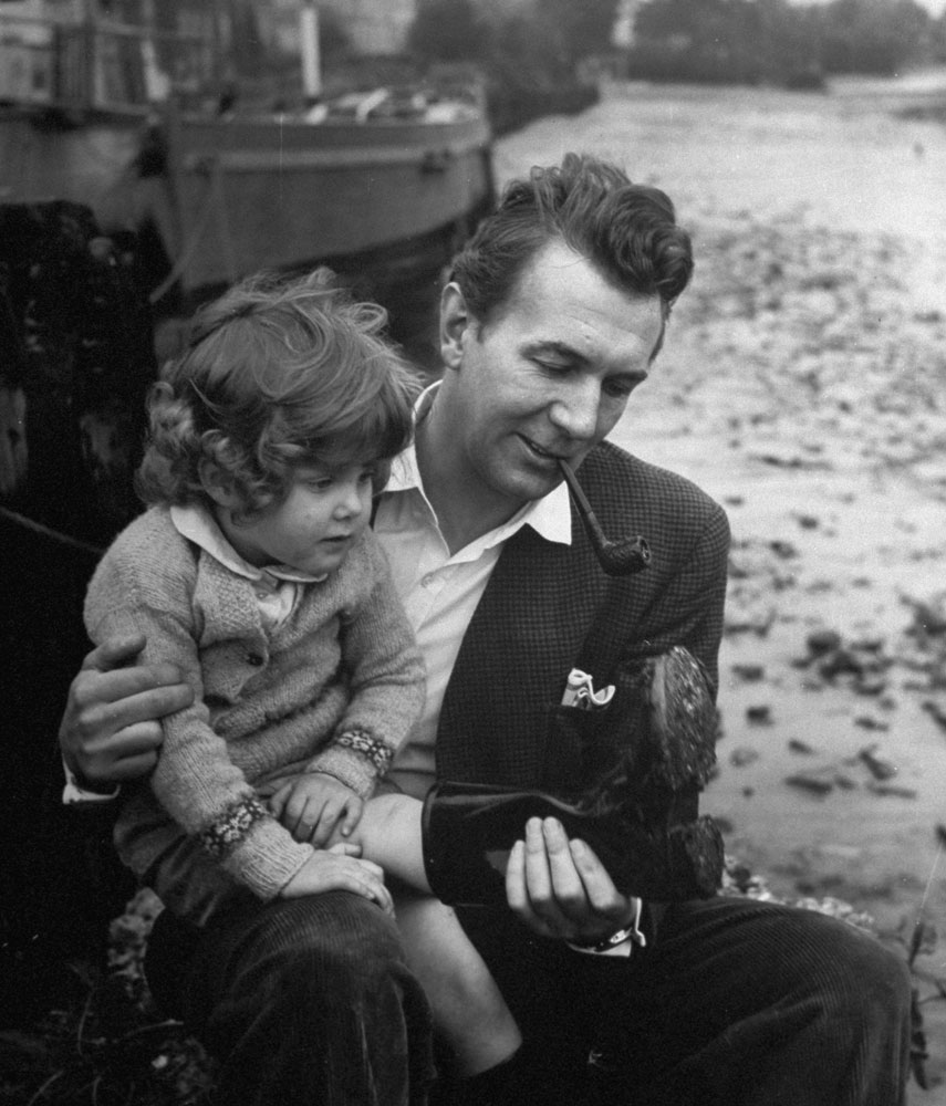 Michael Redgrave and daughter Lynn, 1946.