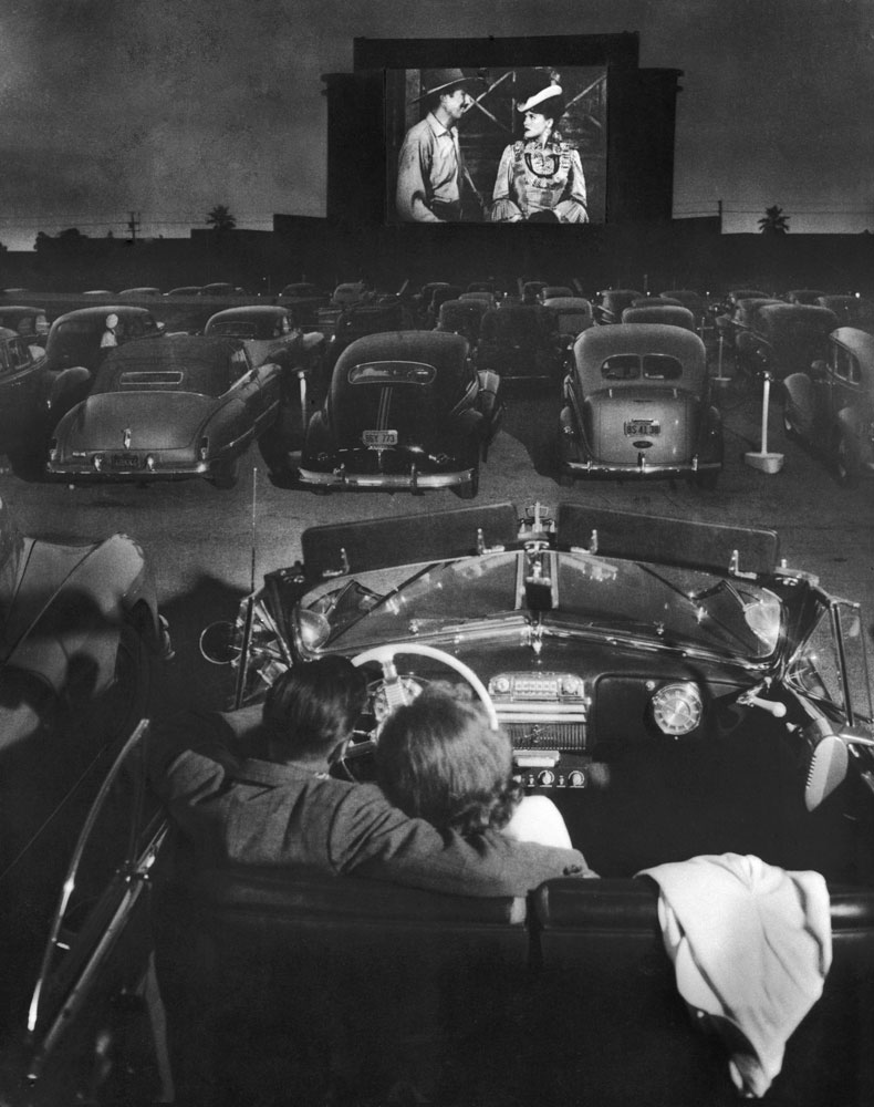 Drive-in theater, Los Angeles, 1949.