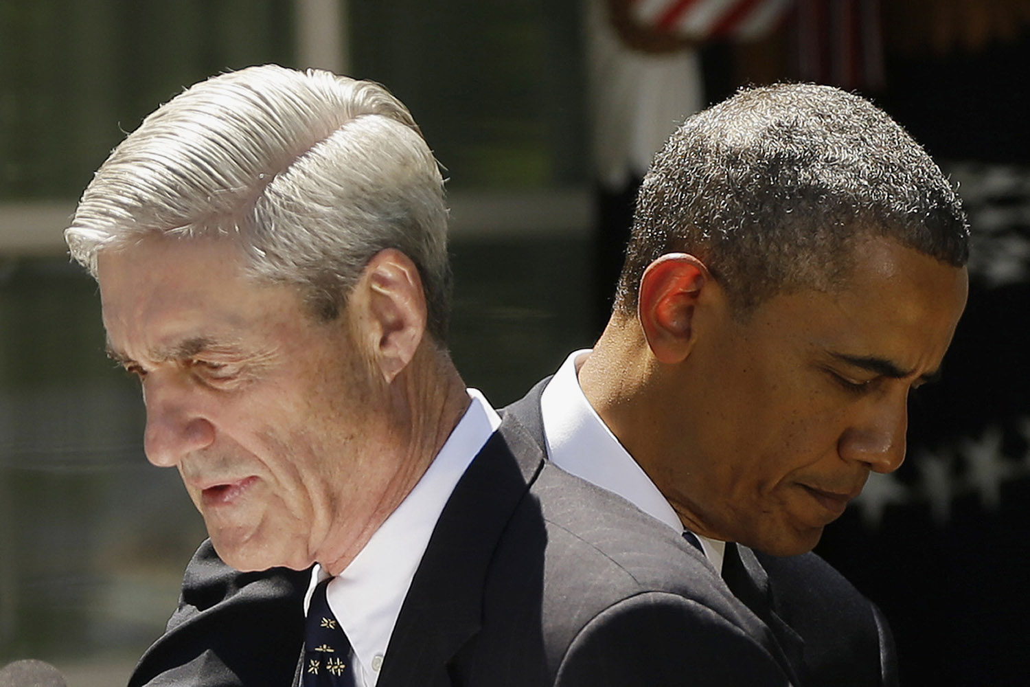June 21, 2013. President Barack Obama and outgoing FBI Director Robert Mueller are seen  in the Rose Garden of the White House in Washington, where the president announced he would nominate James Comey, a senior Justice Department official under President George W. Bush, to replace Mueller, as FBI director.