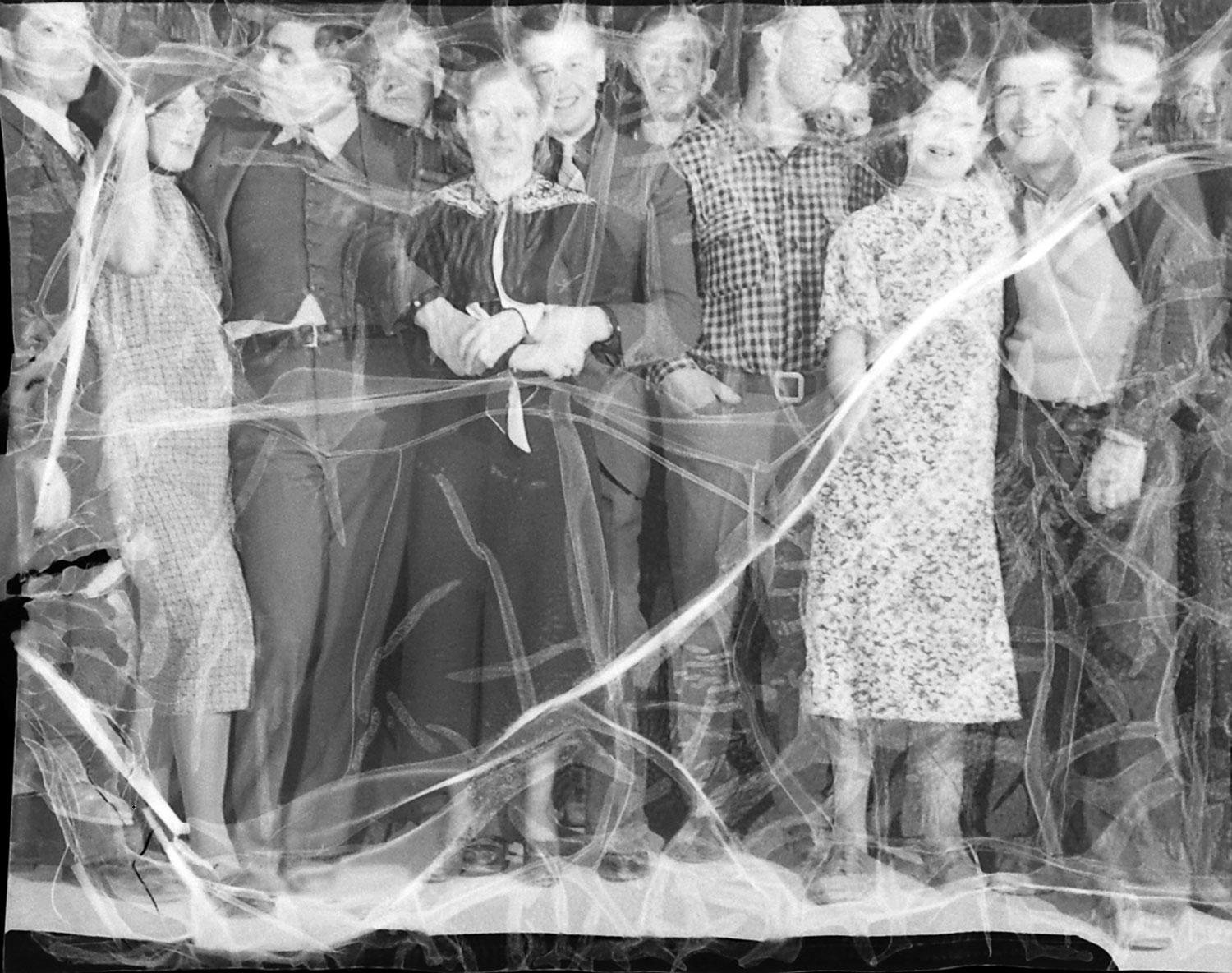 Damaged negative from Margaret Bourke-White's Fort Peck Dam assignment for LIFE magazine's debut issue, 1936.