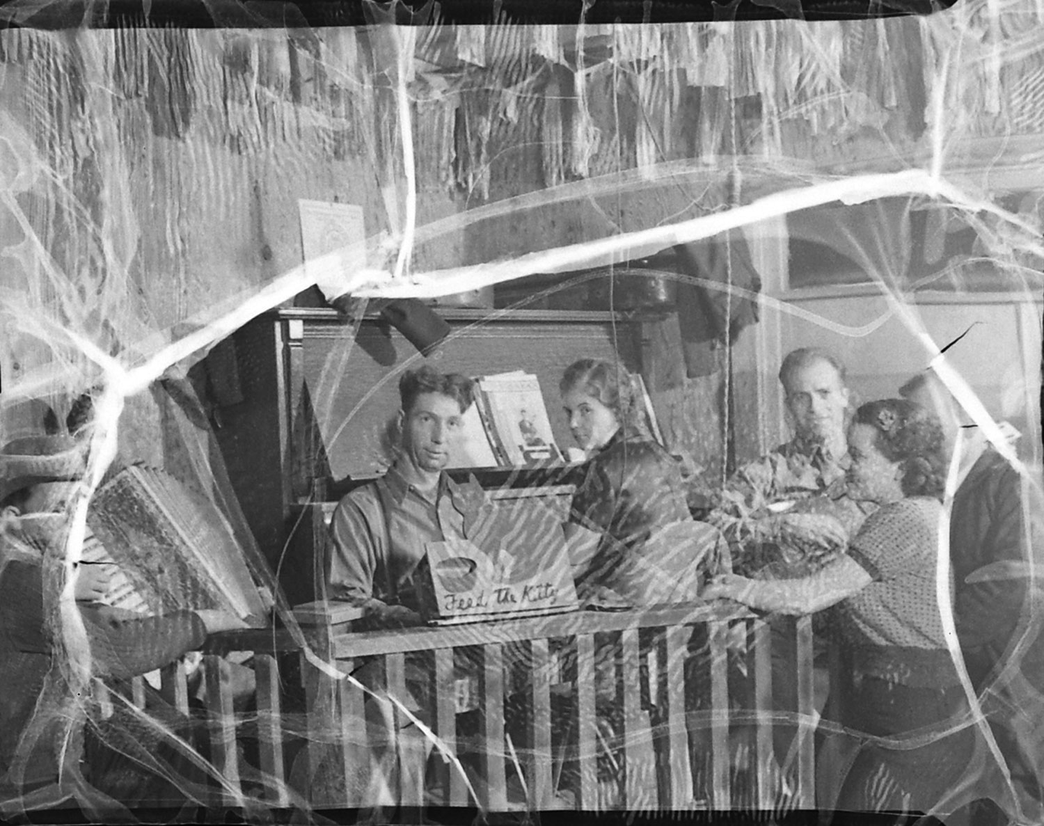 Damaged negative from Margaret Bourke-White's Fort Peck Dam assignment for LIFE magazine's debut issue, 1936.