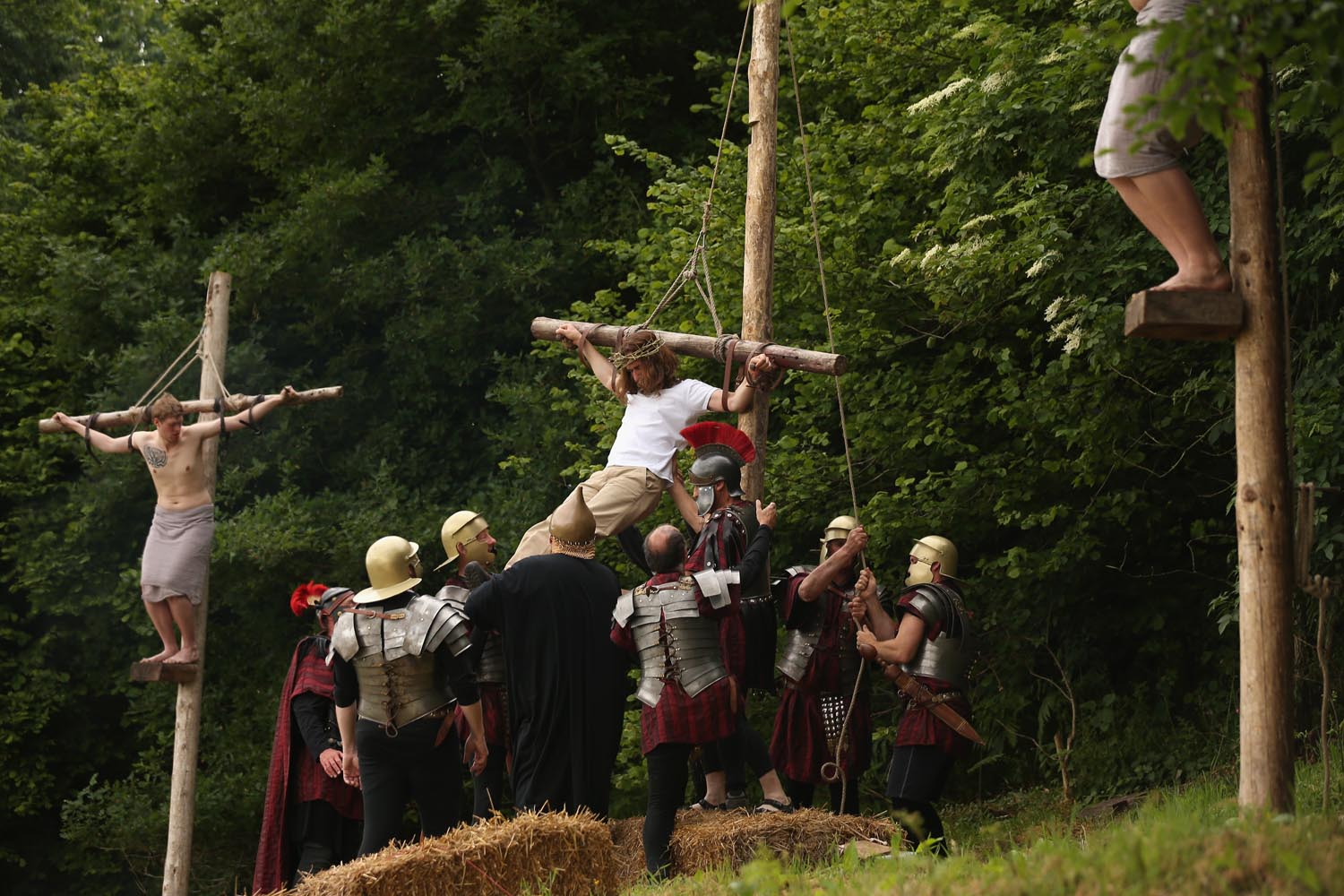 June 24, 2013. Actors of the Wintershall Players perform a rehearsal of the 'Life of Christ' at the Wintershall estate in Bramley, England.