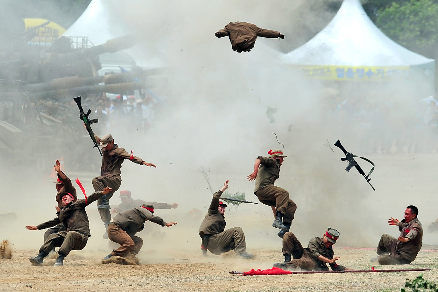 June 22, 2013. South Korean soldiers take part in a re-enactment of the battle of Chuncheon at the beginning of the 1950-53 Korean War, to mark its 63rd anniversary in Chuncheon, South Korea.