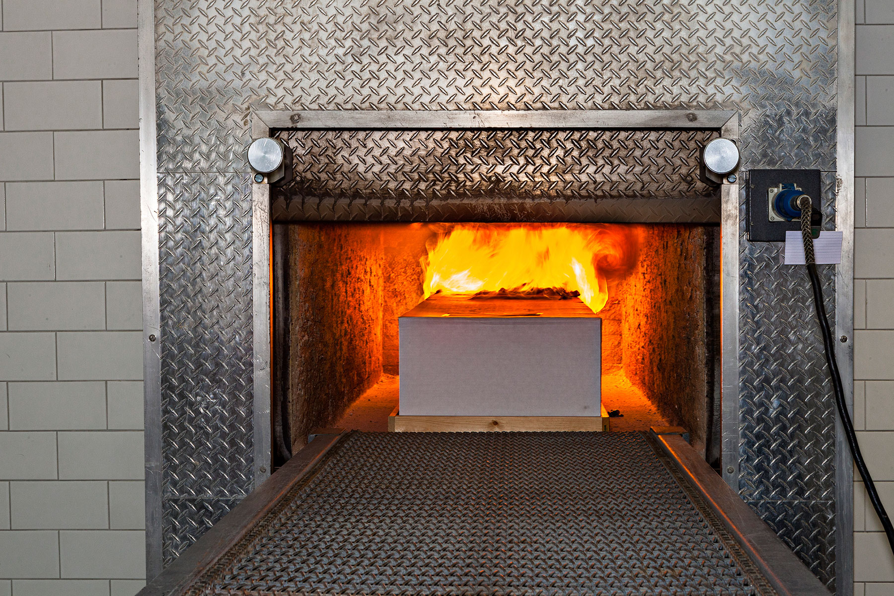 A body in the fire-based crematory oven of Lakewood Cemetery. (Lars Tunbjörk / Agence Vu for TIME)
